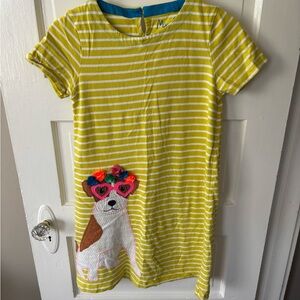 Mini Boden Yellow and White Sheath Dress Short Sleeve Casual